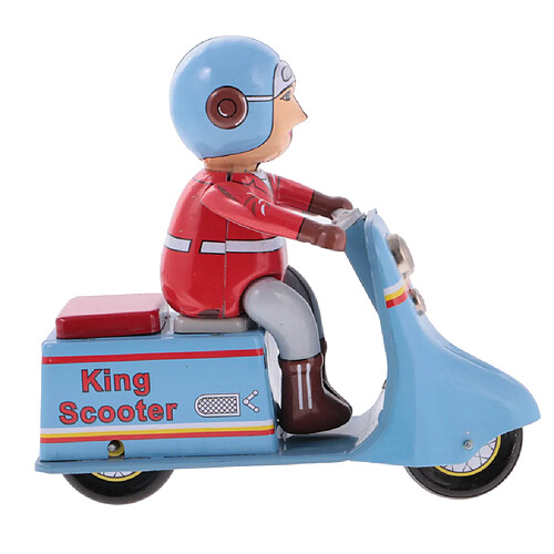 Classique Wind-up Jouets Scooter Rider Clockwork Menchincal Tin Toy Collectibles