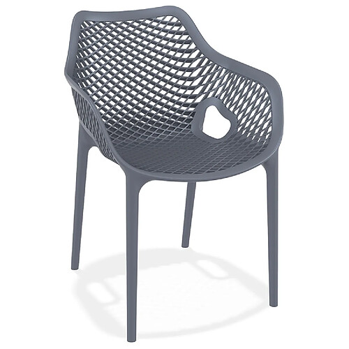 Alterego Chaise de jardin / terrasse 'SISTER' gris foncé en matière plastique