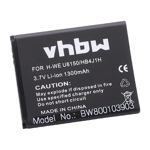 Vhbw BATTERIE LI-ION 1300mAh pour HUAWEI Ascend Y100, C8500, C8500S, GAGA, IDEOS, Ideos X1, IDEOS X3, M835, T8100, T8300 etc. Remplace HB4J1, HB4J1H