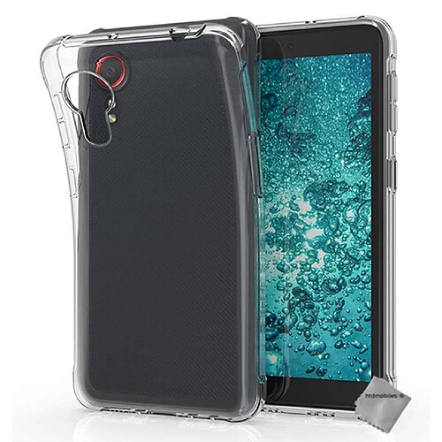 Htdmobiles Coque silicone gel fine pour Samsung Galaxy Xcover 5 + verre trempe - TPU TRANSPARENT