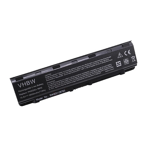 vhbw batterie compatible avec Toshiba Satellite S870, S870D, S875, S875D laptop (6600mAh, 10.8V, Li-Ion, noir)