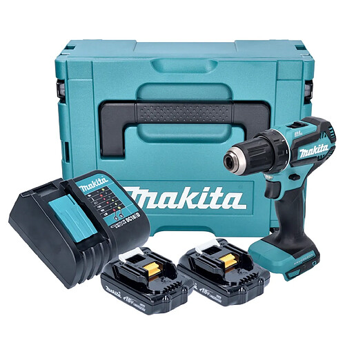 Makita DDF 485 SYJ perceuse/visseuse sans fil 18 V 50 Nm Brushless + 2x batterie 1,5 Ah + chargeur + Makpac