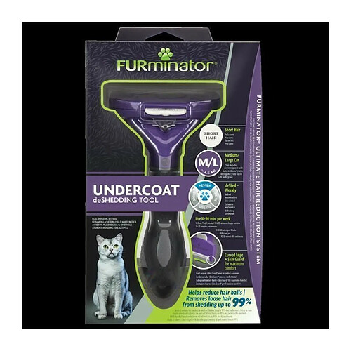 FURminator Outil de Toilettage - Elimine 90% des poils - Pour chat de grande taille