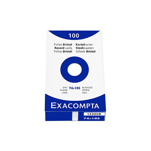 EXACOMPTA Fiches bristol, A7, uni, blanc ()