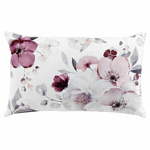 Paris Prix Coussin Déco Imprimé Velvet Flower 30x50cm Blanc