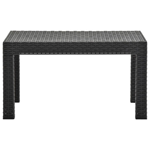 Maison Chic Table de jardin | Table d'extérieur Anthracite 58x58x41 cm PP Rotin -GKD53886