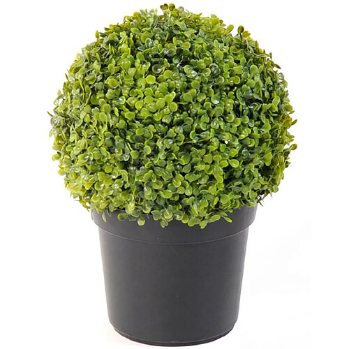 Pegane Plante artificielle haute gamme Spécial extérieur / Buis boule artificiel - Dim : H.38 x D.27 cm