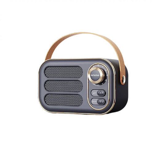 General Haut-parleur Bluetooth rétro, décor vintage, petit haut-parleur Bluetooth sans fil, style classique à l'ancienne, amélioration des basses puissantes, volume fort, connexion sans fil Bluetooth 5.0, carte TF (gris argenté)