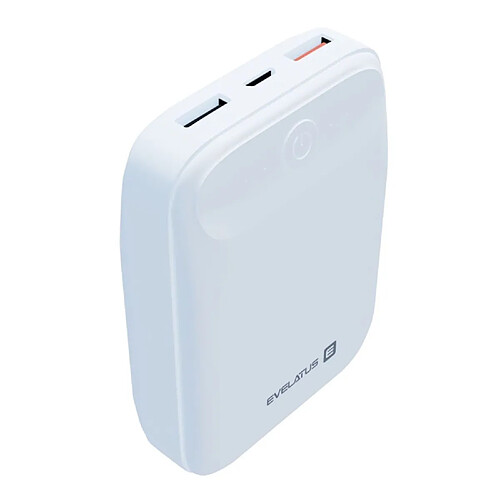 Riffi Evelatus EPB07 10000mAh Banque d'alimentation compacte x2 USB Charge rapide 18W Blanc