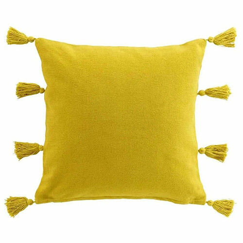 Paris Prix Coussin Déco à Pompons Tasselina 45x45cm Jaune