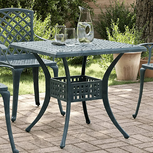 vidaXL Table de jardin vert 80x80x75 cm aluminium coulé