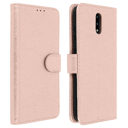 Avizar Étui Nokia 2.3 Housse Intégrale Porte-carte Fonction Support rose gold