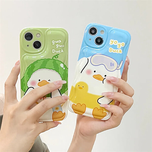 GUPBOO Étui pour iPhone13ProMax Salute Lunettes de soleil Duck Cute Phone Case Drop Resistant