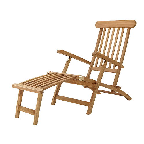 AXI Costa Bain de Soleil en Bois Teck | Transat Jardin ajustable en 4 positions | Chaise Longue pour l'extérieur / le jardin