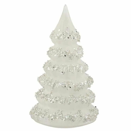 Paris Prix Sapin de Noël Déco Lignes Paillettes 21cm Blanc