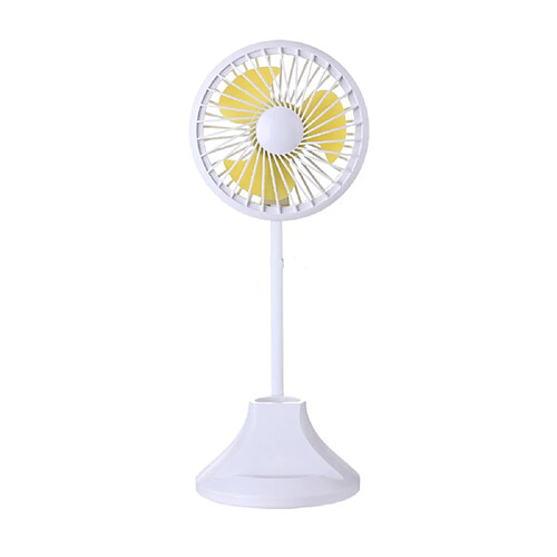 Mini Ventilateur Léger Portatif de Rotation de 2000mAh 360 Degrés avec le Contrôle de 3 Vitesses et le Support de Téléphone / Stylo (Blanc)