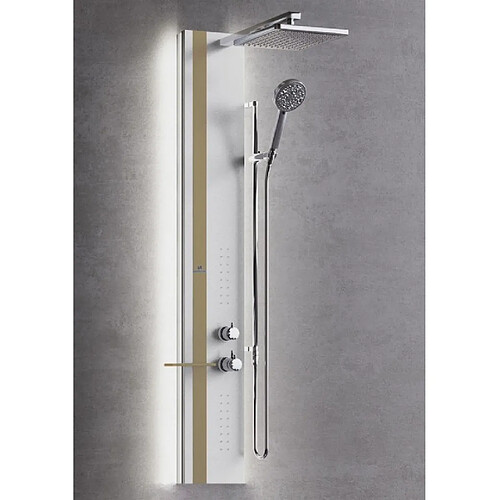 Colonne de douche hydromassante avec LED NOVELLINI LINE 2 blanc 150cm