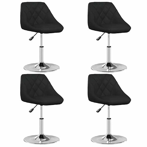 Maison Chic Lot de 4 Chaises à manger,Chaise pour cuisine noir similicuir -MN54664