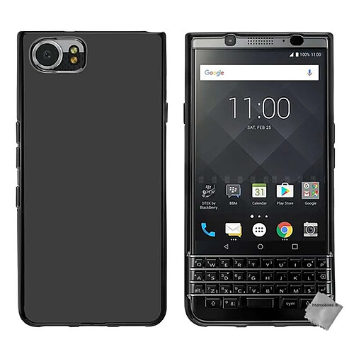 Htdmobiles Coque silicone gel fine pour Blackberry Keyone + film ecran - NOIR