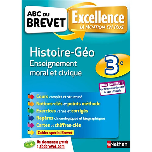 Histoire géo, enseignement moral et civique 3e : nouveau brevet · Occasion