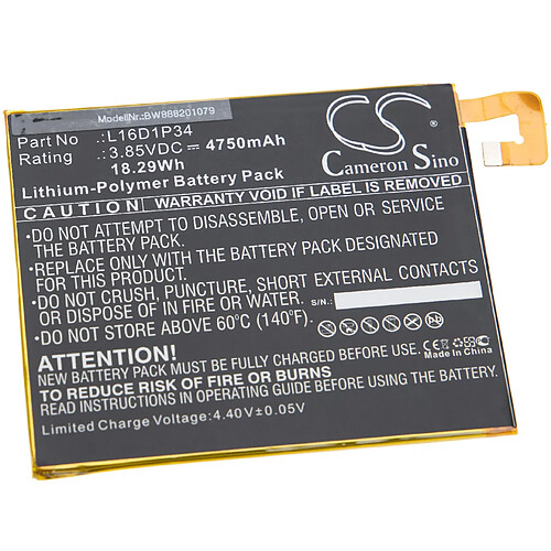 vhbw batterie compatible avec Lenovo Tab 4 8 Plus TB-8704X, 8 TB-8504F, 8 TB-8504X tablette tablet (4750mAh, 3,85V, Li-Polymère)