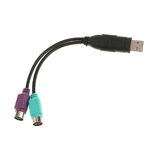 Adaptateur avec Cable USB Vers PS/2 Convertisseur pour Monter Clavier et Souris-PC/MAC