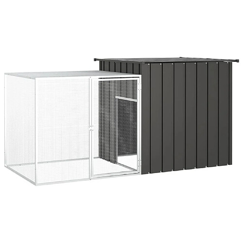 vidaXL Cage pour poules Anthracite 200x91x100 cm Acier galvanisé