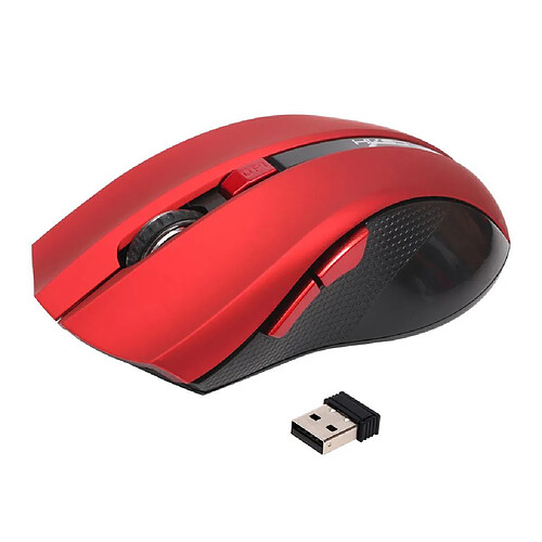 Souris sans fil usb 6 boutons 2.4g jeu optique 2400dpi réglable rouge