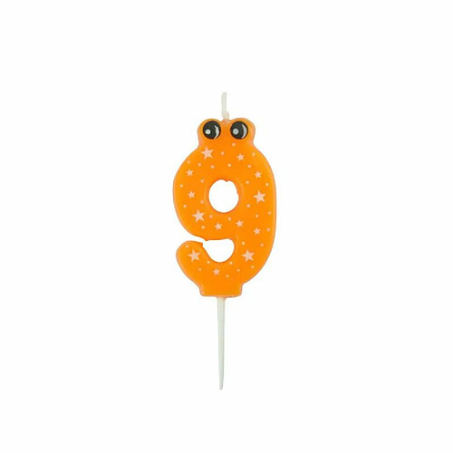 Paris Prix Bougie d'Anniversaire Chiffre 9 5cm Orange