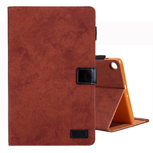 Wewoo Housse Coque Etui à rabat horizontal en cuir de style affaires pour Galaxy Tab S5e / T720avec support et fente cartecadre photo et fonction veille / réveil Marron