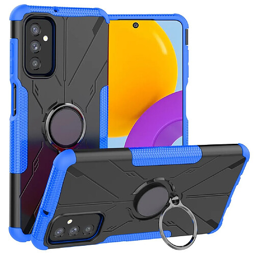 Coque en TPU anti-chute, antichoc avec béquille pour votre Samsung Galaxy M52 5G - bleu