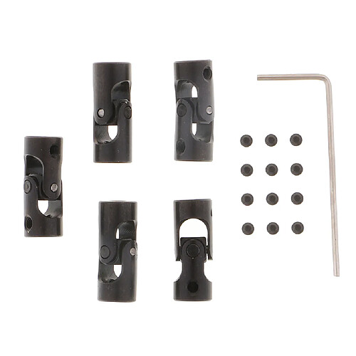 5pcs noir coupleur d'accouplement arbre moteur pour modèle de robot de bateau de voiture rc 4 à 4mm