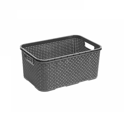 Panier universel multifonction en rotin BranQ - Home essential Taille S : 7 l plastique - Anthracite - 28,5 x 19,5 x 12,9 cm