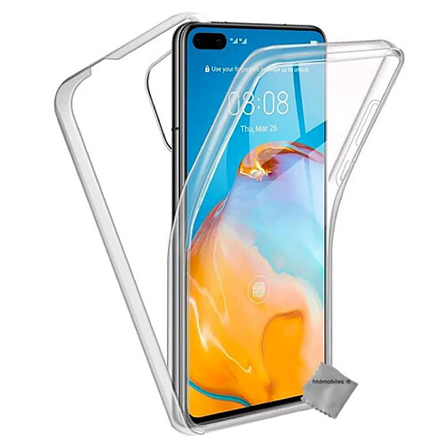 Htdmobiles Coque silicone gel fine 360 integrale (avant et arriere) pour Huawei P40 + film ecran - TRANSPARENT