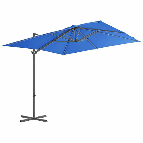 Maison Chic Parasol Jardin | Parasol déporté avec mat en acier Bleu azuré 250x250 cm - GKD52176