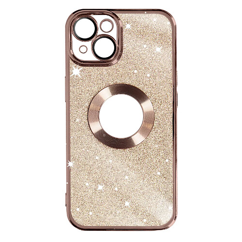 Avizar Coque pour iPhone 14 Plus Paillette Amovible Série Protecam Spark Rose Gold