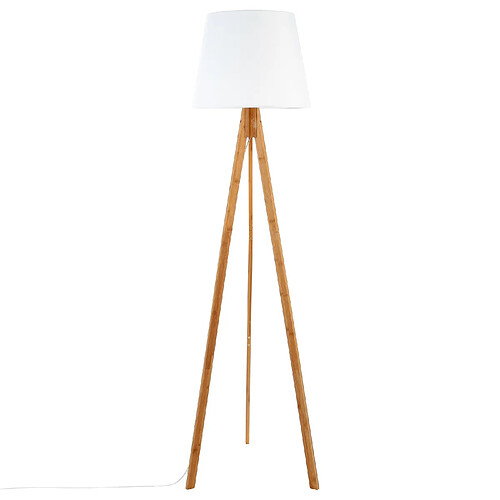 Atmosphera, Createur D'Interieur Lampadaire bambou Bahi - Hauteur 160 cm - Blanc