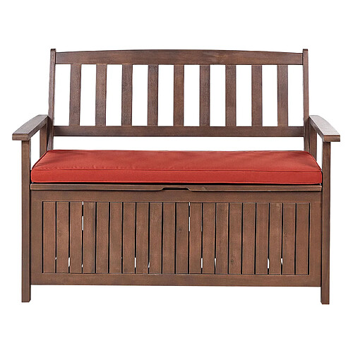 Beliani Banc avec coussin d'assise SOVANA Bois 120 cm Rouge