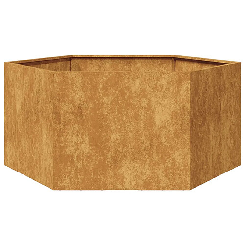 vidaXL Jardinière hexagone 104x90x45 cm acier corten