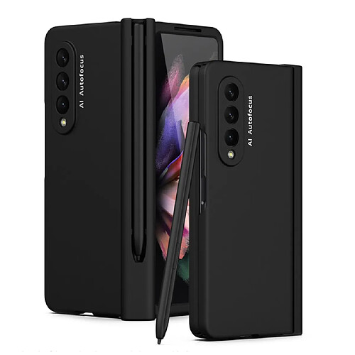 Coque en TPU + PU avec porte-stylo noir pour votre Samsung Galaxy Z Fold3 5G