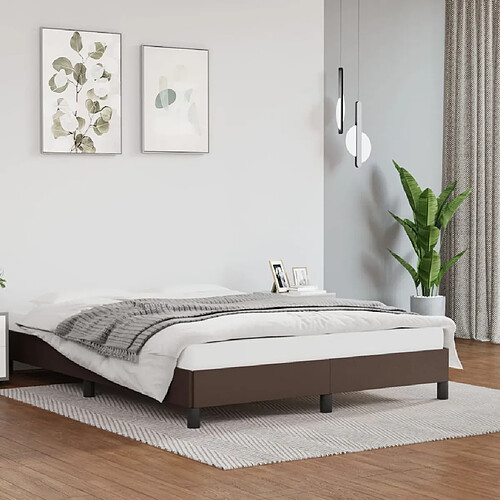 vidaXL Cadre de lit sans matelas marron 140x190 cm similicuir