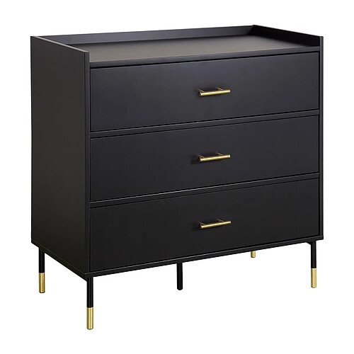 Atmosphera, Createur D'Interieur Commode 3 tiroirs Tedy noir - ATMOSPHERA