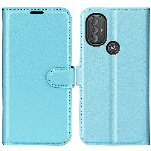 Etui en PU texture litchi bleu pour votre Motorola Moto G Power (2022)