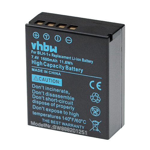 vhbw batterie compatible avec Olympus E-M1, E-M1 Mark II appareil photo DSLR (1600mAh, 7,4V, Li-Ion) avec puce d'information