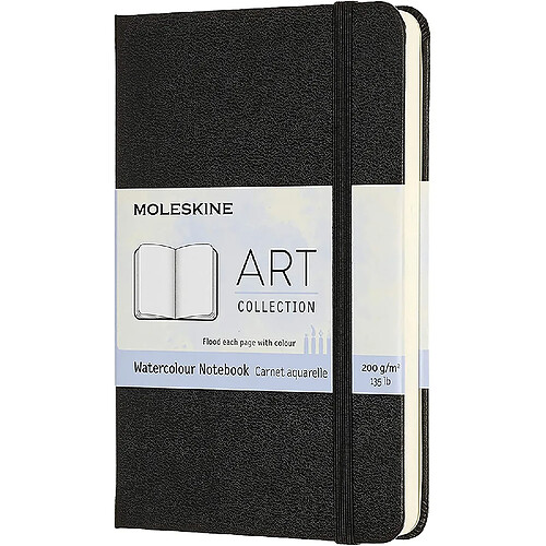 Moleskine - Carnet Journal aquarelle poche rigide noir