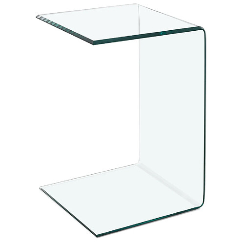 Alterego Bout de canapé / Table d'appoint 'BOBBY U SHAPE' en verre transparent