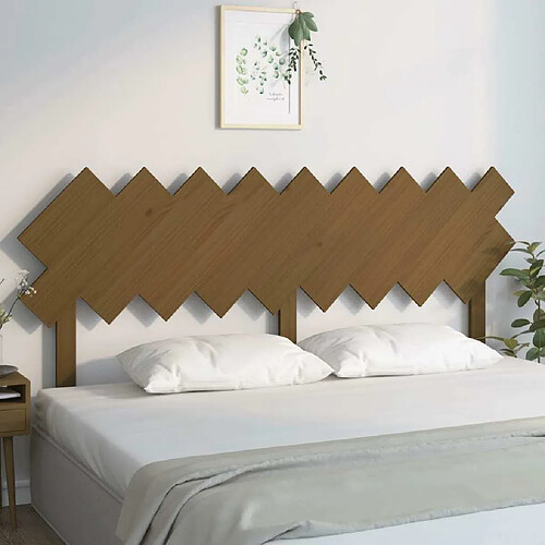 Maison Chic Tête de lit scandinave,Meuble de chambre Marron miel 178x3x80,5 cm Bois massif de pin -MN86576