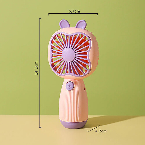 Ventilateur De Poche (Rose) Avec Chargement Usb Portable Et Facile À Transporter