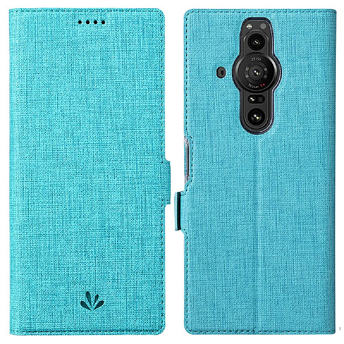 Etui en PU VILI doubles fermoirs magnétiques avec support bleu pour votre Sony Xperia Pro-I