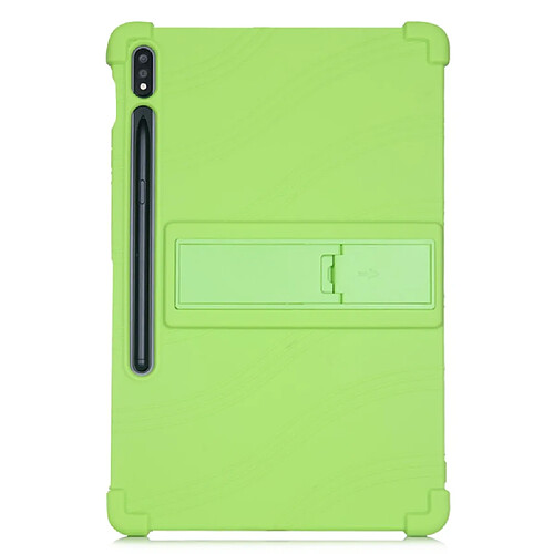 Coque en silicone Multicolore avec béquille coulissante vert pour votre Samsung Galaxy Tab S7 Plus